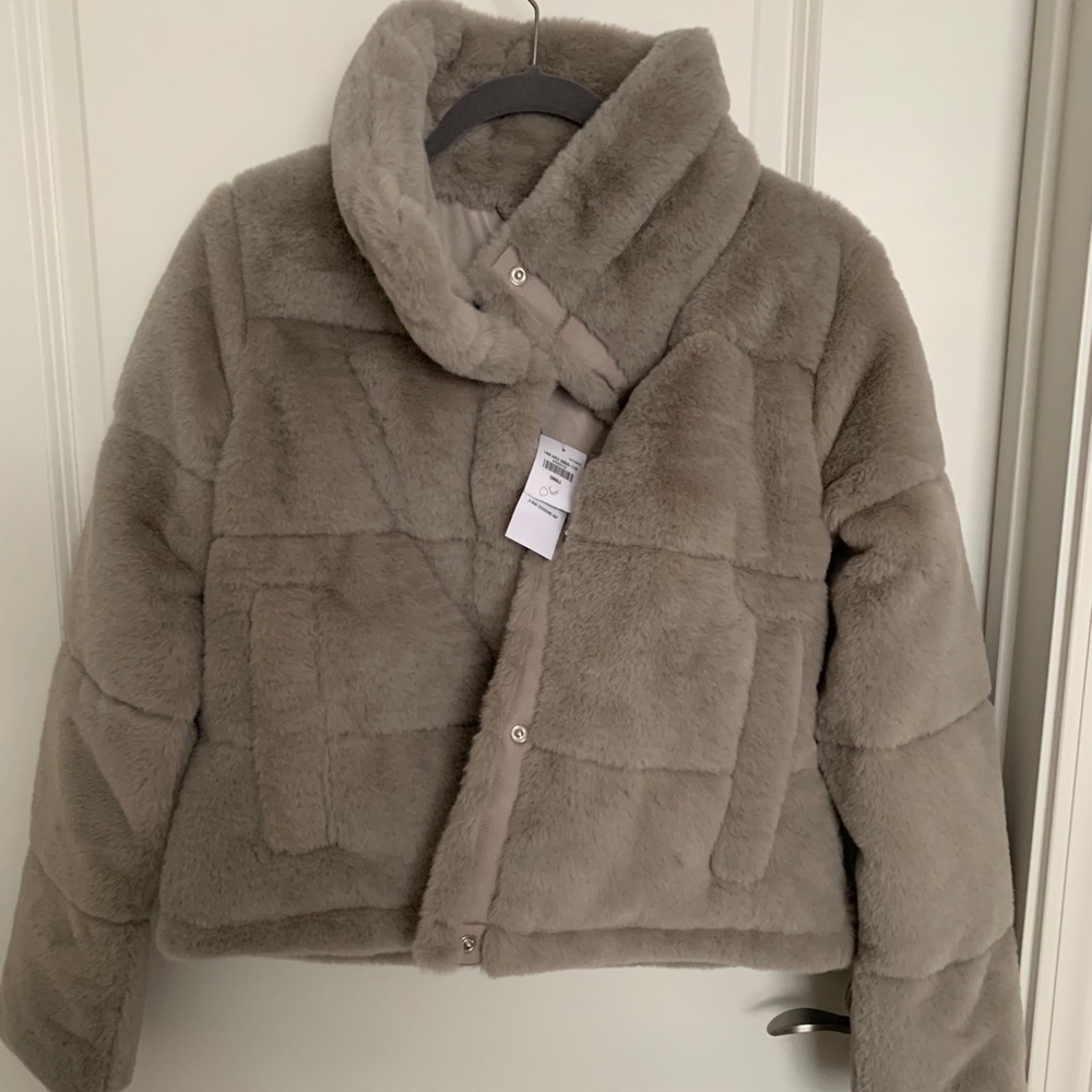 Puffer faux fur jacket